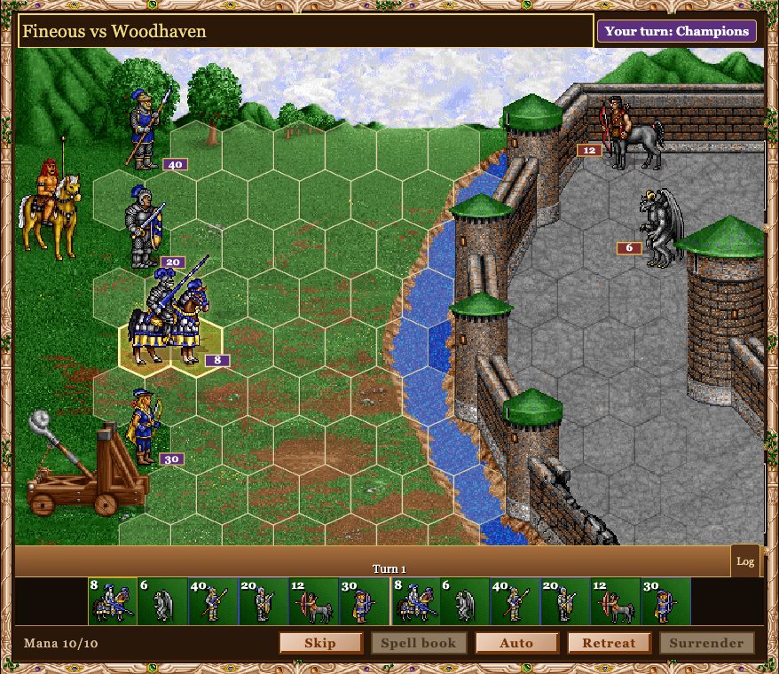 An army besieging a castle on the hex battlefield