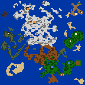 Land of Giants: the map's terrain, castles and mines